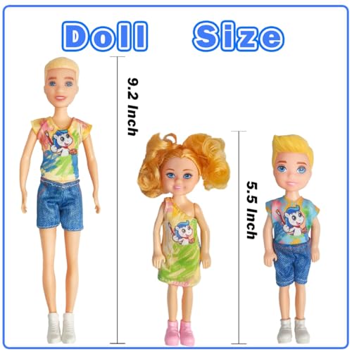 Interactive Family Toy Fun Action Figures Set, Imaginative Family Doll Play