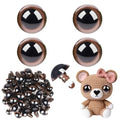 MUCUNNIA 8pcs 50mm Brown Safety Eyes for Crocheting with Washers Brown Safety Eyes for Crochet Craft Safety Eyes Gift for Crochet Lovers Halloween Decorations Stuffed Animals Crafting - size: 50mm