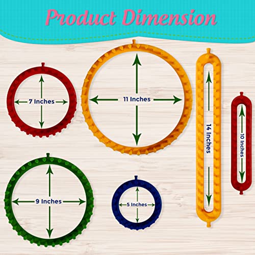 Olikraft Complete Knitting Loom Kit and Wooden Yarn Swift - Round Knitting Looms, Chunky Blanket Loom, Hat Loom, Scarf Loom, with Lightweight Reverse Yarn Umbrella Swift for Knitting & Crocheting