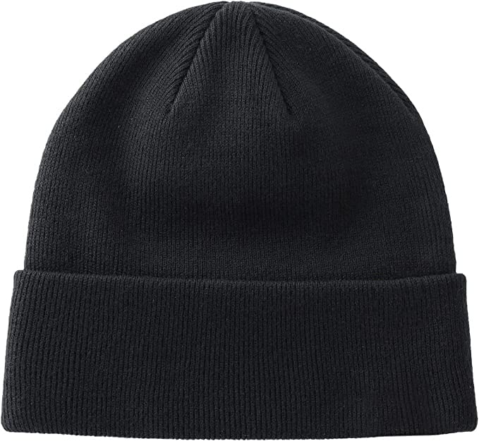 100% Cotton Beanie Hat Winter Hats Women Men Warm Knit Beanies | Double Layer Warmth ,Ultra-Soft Itch-Free Pure Cotton Knitted, Cuffed & Uncuffed Fisherman Slouchy Skull Cap for Womens Mens - color: 1pcs Black