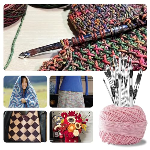 Tunisian Crochet Hook 4.5mm, 6-Inch Interchangeable Hook with Cable | Smooth Aluminum Hook / 360° Swivel Cable / Flexible No-Memory Cable / Tunisian Projects - size: US 7 (4.5mm)