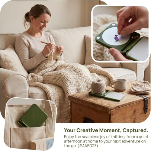 Portable Yarn Holder for Crochet Knitting, Travel Yarn Dispenser with Storage Compartment, Foldable 3D Printed Yarn Spinner Travel Case with Spindle, Gift for Crocheters