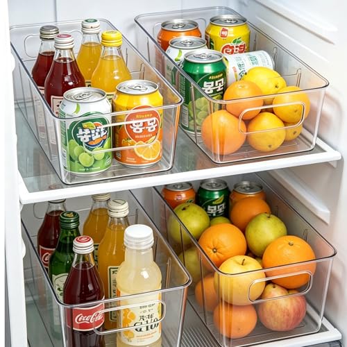 SPACELEAD 10 Pack Ultimate Clear Organizer Bins with Removable Dividers | The complete house organization solution for large families.Categorize everything from laundry supplies to pantry bulk items.