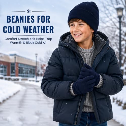 Yacht & Smith Wholesale Beanie and Glove Winter Bulk Kit, Kids Adults Bulk Sets, Homeless Donation Shelters - color: 144 Packs Beanies Glove Set
