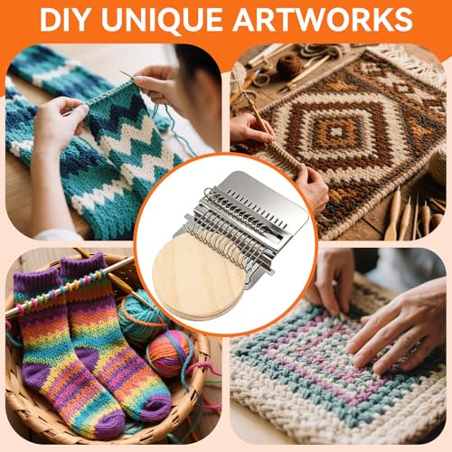 Small Loom Speedweve Type Weave Tool, Small Weaving Loom Mini Mending Convenient Darning Loom for Mending Jeans Socks Clothes Loom Machine Makes Beautiful Stitching DIY Weaving Arts (14 Hooks)