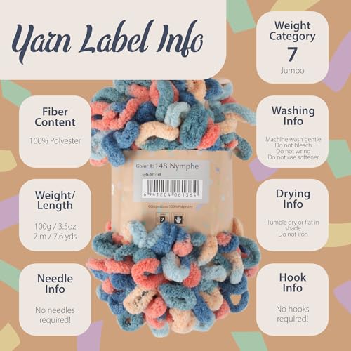 JubileeYarn Fun Finger Loops Yarn - 100g/Skein Jumbo Polyester - Hephaestus - 1 Skein - color: 119 Hephaestus, size: 1 Skein