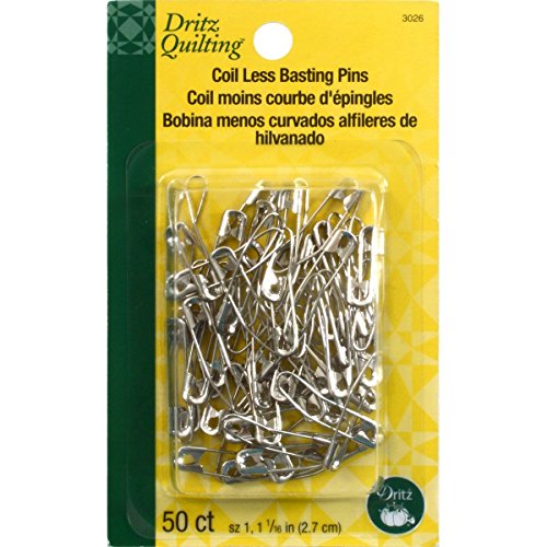 Dritz Quilting Dritz 3026 Curved Coil-less Safety Pins, Size 1 (50-Count), Nickel