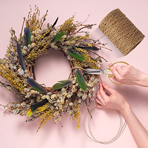 Syhood 673 Feet Floral Vine Bind Wire Rustic Craft Wire, Light Coffee | For DIY Craft Wrapping, Flower Bouquets Garland Arrangements, , Christmas Wreath Making - color: Light Coffee, size: 673 Feet