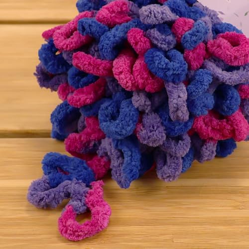 JubileeYarn Fun Finger Pride Loops Yarn - 100g/Skein Jumbo Polyester - Millay - 6 Skeins - color: 051 Millay