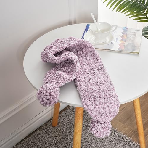 Crafted By Catherine Chunky Heather Solid Yarn - 2 Pack (49 Yards Each Skein), Purple, Gauge 6 Super Bulky - color: Purple, size: 7 oz/ 2 Pack