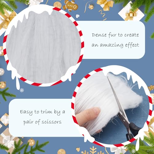 GORGECRAFT 6 Pieces Gnome Beard Unfinished Wooden Balls Braids Dwarf Beard Kit Faux Fur Beard Hair Set for DIY Handmade Gnome Sewing Craft Patches Easter Christmas Party Supplies, White - color: 3pcs White Gnome Beard+3pcs Beads