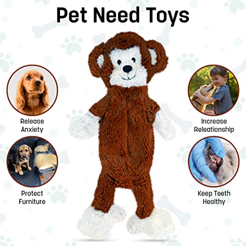 FGA MARKETPLACE Bundle of 5 Flat NO Stuffing NO Squeak Plush Dog Toys, Funny Style Will Entertain Your Pet for Hours, Recommended for Small and Medium Dog 21 INCH Long - color: Bundle 1