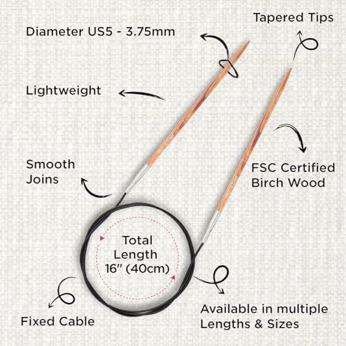 KnitPro Dreamz Fixed Circular Needles 16" (40cm) | US Size 5 (3.75mm) - size: US 5 (3.75mm)