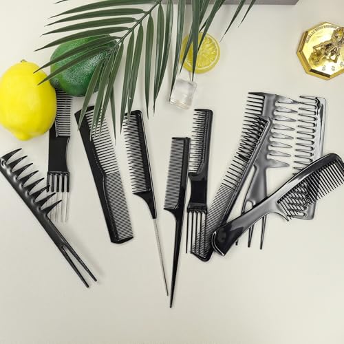 10 Pcs Comb Set for Hair Stylists - Professional Variety Pack with Combs for All Hair Types and Styles