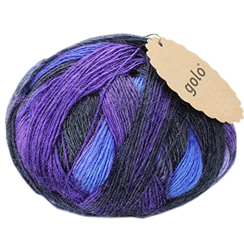 golo Wool Yarn for Hand Knitting Self-Striping Variegated Wool Yarn 6003 - color: 6003, size: 1 pcs