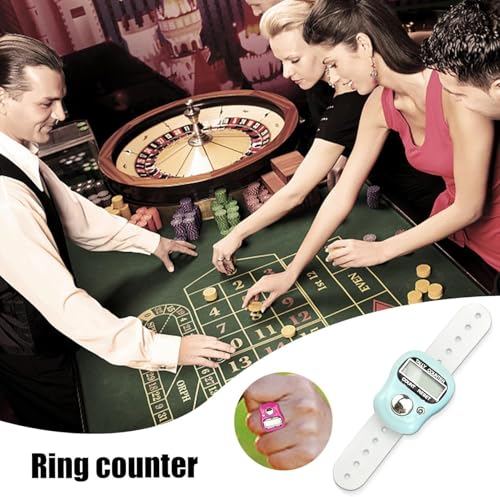 Light Green Electronic Finger Counter, Portable Number Clicker Counter for Golf Adjustable Resettable Finger Tally Counter with Digital Display Counters Clickers for Knitting, Lap Counters