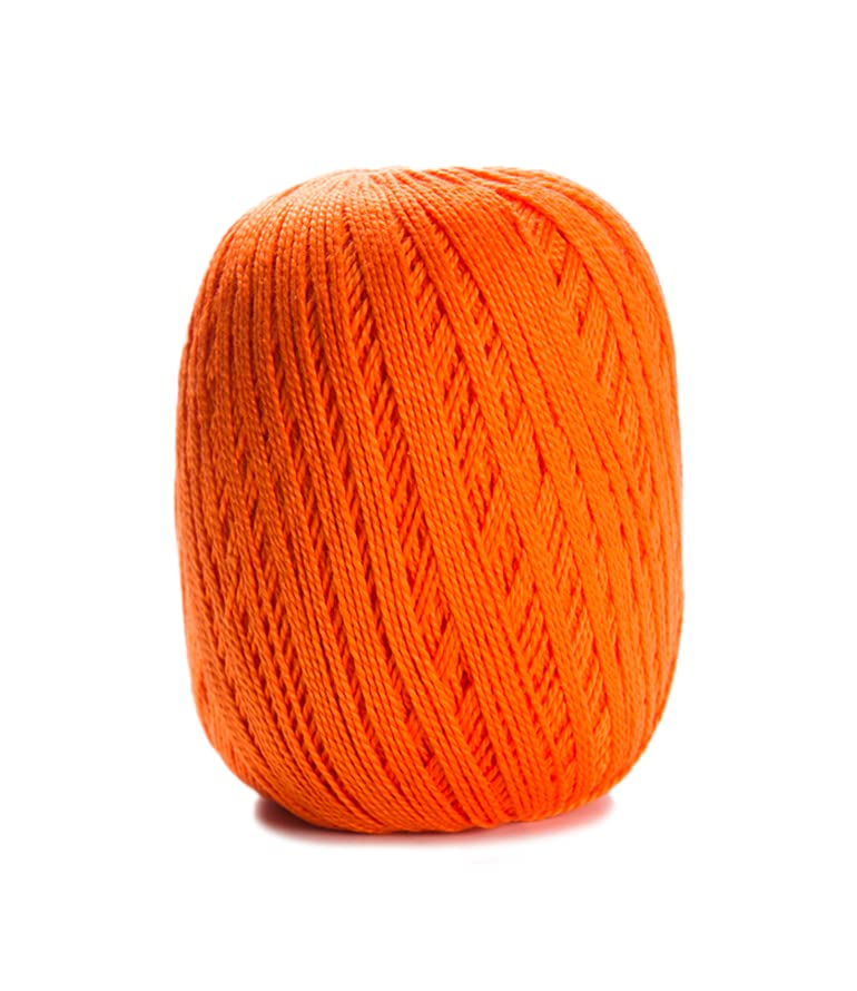 CIRCULO Anne 100% Mercerized Brazilian Cotton Yarn, Fingering, 547 Yds | Color 4445 Tangerine, 500 m / 147 g, Smooth, Breathable, Soft, OEKO-TEX Certified, Machine Washable, Crochet, Knitting - color: Orange (4445 - Tangerine), style: Single