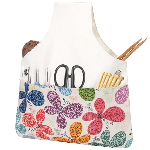 TOGETRUE Yarn Bag, Knitting Crochet Tote Bag, Yarn Storage Bag Organizer | Lightweight, Portable - color: Butterfly, size: Large