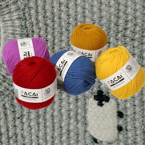 Facai Merino Wool Yarn Sock Yarn - 100% Pure Merino Wool Roving for Knitting, 1-Ball Set, 3.5oz (240 Yards), Worsted Weight (1, Royal Blue) - color: Royal Blue