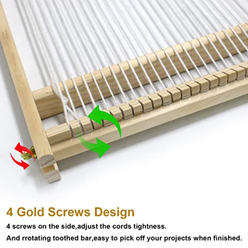 Weaving Loom Kit,Wooden Multi-Craft Weaving Loom Tapestry Loom Large Frame 9.85x 15.5inch,DIY Hand-Knitting Weaving Machine with Loom Stick Bar for Kids, Adult and Beginners Handcraft Loom