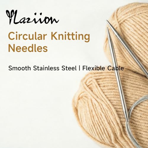 YLaziion Circular Knitting Needles Size 10 (6.0mm) 40 Inch Extra Long Steel | US 10 Ergonomic Metal Needle for Chunky Bulky Yarn Blanket Afghan Projects, 101cm - size: US 10 - 40" / 101CM (6.0mm)