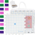 Svartur Interlocking Blocking Mat for Knitting and Crochet Projects, 9 Pack Knitting Blocking Mats with Blocking Comb Pins, T-pins, Crochet Blocking Board, Knitting Mat with Grid Line, Storage Bag - color: White-9Pack
