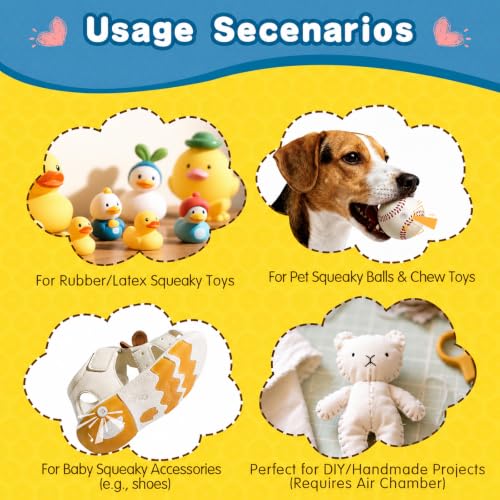 Squeaker Insert - Dog Squeakers Replacement for Dog Ball Toys | Revives Favorite Toys, 5 Sizes for Better Fit, 120-Piece Value Pack, Loud Squeak, Easy to Insert, for Toy Repair or DIY