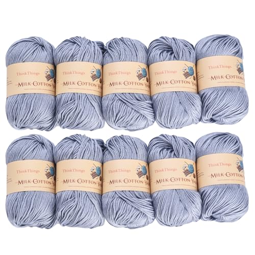 Acrylic Yarn for Crocheting - Hand Knitting Light Gray Yarn - Crochet Thread for Crocheting Bulk - 10Balls 17.6Ounces Large Pack (Light Gray) - color: light gray