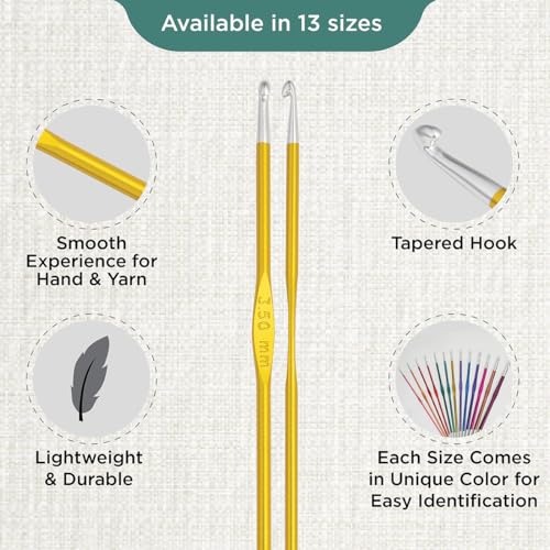KnitPro Zing Single-Ended Crochet Hook | US Size E (3.50 mm) - size: US Size E (3.5mm)