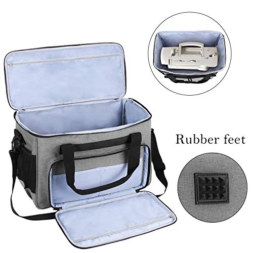 Teamoy Sewing Machine Case, Carrying Tote Bag Storage Organizer, Gray | Compatible with Brother, Singer Sewing Machines and Accessories - color: Gray