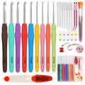 Mayboos 9 Sizes Crochet Hook Set 2.0mm~6.0mm 34 Pack Crochet Hooks | Knitting Needles with Ergonomic Handles Crochet Kit for Beginners with for Crocheters Beginners - size: 9 Sizes