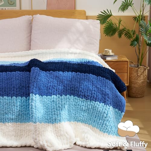 Cozyful Chunky Yarn for Hand Knitting - #10 Chunky Chenille Yarn, Jumbo Big Thick Chunky Yarns for Crocheting, Super Bulky Chunky Knit Blanket Yarns, 8 Skein (22yd, 8oz/Skein), Cream & Multi Purple - color: Cream & Lavender & Purple & Dark Purple