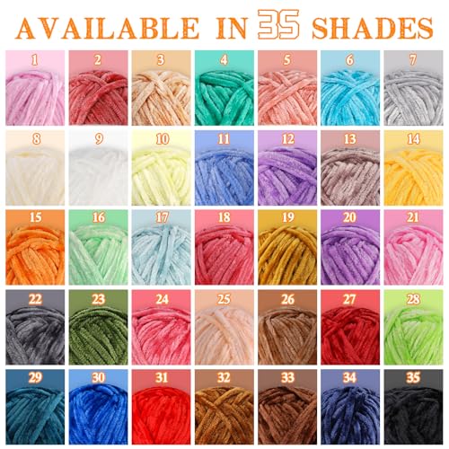 LUNARM Chenille Yarn 3 Pack 3.5oz Chunky Blanket Velvet Yarn 263 Yard | Dark Blue Chunky Chenille Yarn for Beginners Crocheting Hand Knitting Scarves with Big Eye Needles Machine Washable - color: Dark Blue