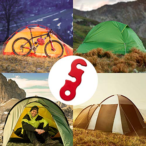 SATINIOR 20 Pieces Guyline Tensioner Aluminum Alloy Tent Cord Paracord Tensioner Guy Line Rope Adjusters Cord Tighteners for Outdoor Tent Camping Hiking Accessories - color: Red