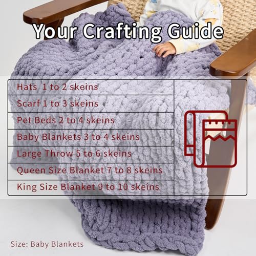 Chunky Yarn for Arm Knitting Blanket Navy Chunky Chenille Yarn Navy - color: Navy, size: 1.1LB