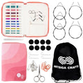 KnitPro Zing Regal 4-Inch Interchangeable Circular Knitting Needle Set | US 2.5, 3, 4, 5, 6, 7, 8, 9, 10, 10.5, 11 Incl. 5 Coated Cable, & More, Fabric Case, Project Bag
