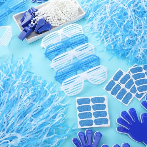 Realspring 148 Pcs Team Spirit Accessories for Sport Events - color: Blue White