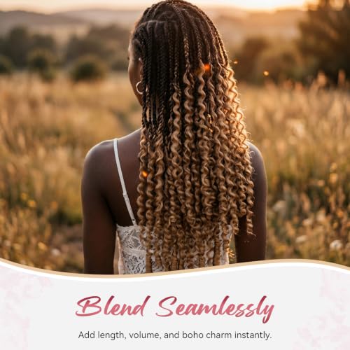 Ombre 1B27 Pre-Separated Human Crochet Hair Burmese Curly Spiral Curls Miracle Knots 18 Inch 60g Knotless Feather Invisible Crochet Extensions Bundles Lightweight Reusable Remy Hair for Women - color: #1B27 (BC), size: 18 Inch