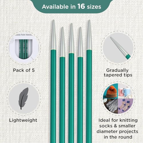 KnitPro Zing Double Pointed Needles 6" (15cm) | US Size 2.5 (3mm) - size: US 2.5 (3mm)