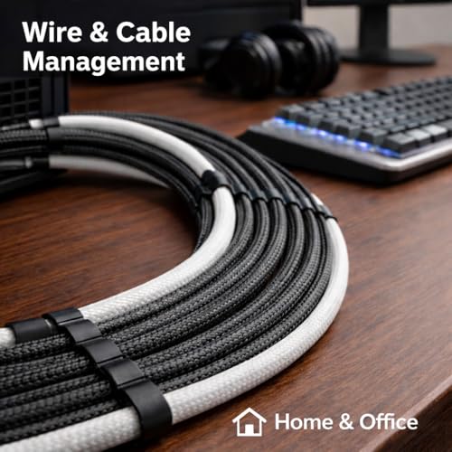 100ft Expandable Non-Split PET Braided Cable Sleeve, High-Temperature Black Loom for Automotive Harness and Chew-Resistant Home Office Wire Management (1") - size: 1" - 100ft