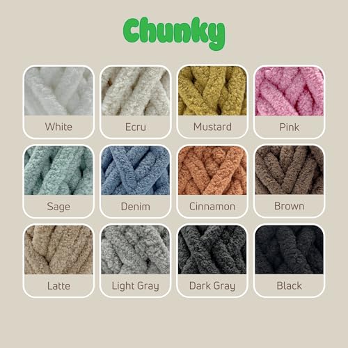 S Sensy Chunky - Polyester #7 Jumbo Yarn, 10 Skeins, Mustard, 28 Yards 7 oz - color: Mustard, size: 10 Skeins