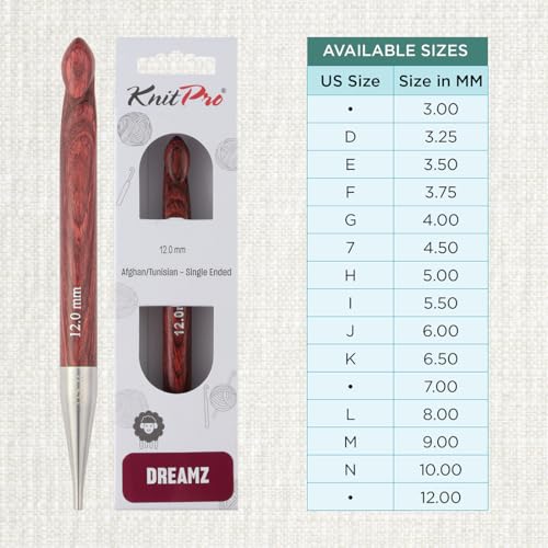 KnitPro Dreamz Afghan/Tunisian Crochet Hook | 12mm - size: 12.00 mm