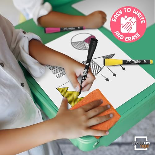 SCRIBBLEDO Grid Dry Erase Sheets 9”x12” Math Practice Small White Board Sheets Math Manipulatives Quad Graph Whiteboard Sheets Math Supplies Homeschool Teacher Students Classroom Pack of 10 - color: Large Grids