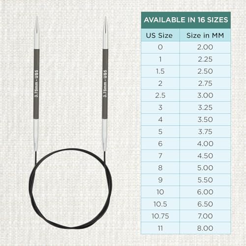 KnitPro Karbonz Fixed Circular Needle 32"(80cm) | US Size 5 (3.75mm) - size: US 5 (3.75mm)