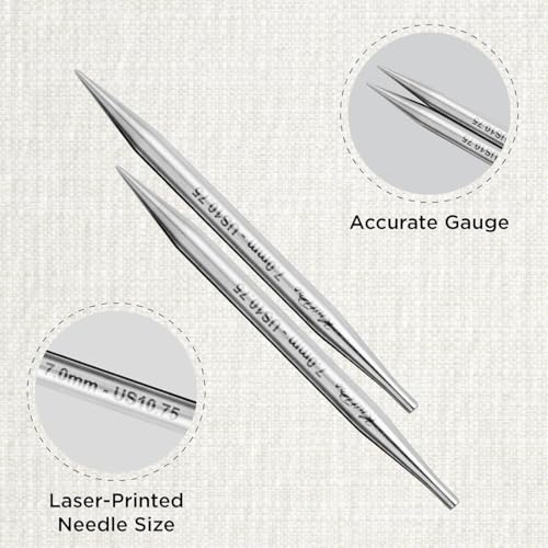KnitPro Stelo Lace Interchangeable Tips 4" (10cm) | US Size 10.75 (7mm) - size: US Size 10.75 (7mm)