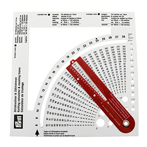 JCBIZ Knitting Counter Knitting Gauge Converter 150x150mm Knitting Stitch Calculator and Counting Frame Ruler, Knitting Tools