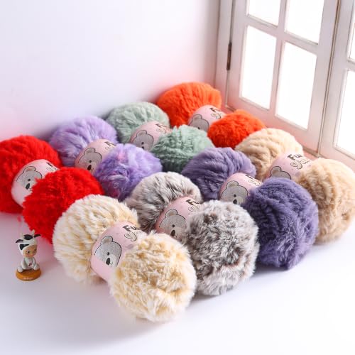 3 Skeins Faux Fur Yarn Soft Fluffy for Crocheting - Chunky Fuzzy Yarn for Crochet Amigurumi, Blankets, Scarves and Sweaters - Each 3.5 oz/100 g, 71 yds/65 m (3, Black) - color: Black