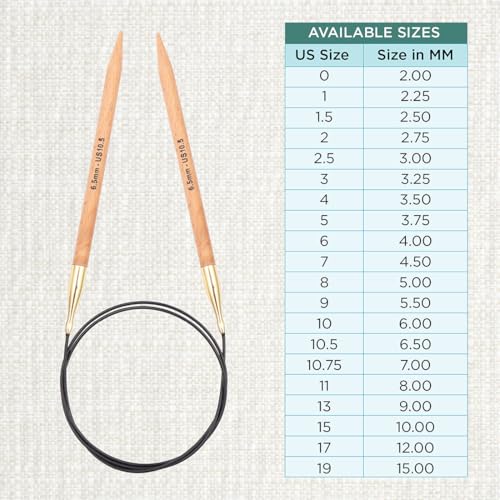 KnitPro Basix Beech Fixed Circular Needles 60" (150cm) | US Size 10.5 (6.5mm) - size: US 10.5 (6.5mm)