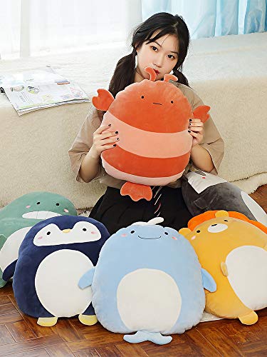 Soft Flat Penguin Plush Hugging Pillow Cute Navy Blue Penguin Stuffed Animal Plushies Toys Kids Anime Cushion for Birthday, Valentine's Day, Christmas...16.5 Inch - color: Navy, size: 16.5 Inch