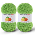 2 * 100g/3.5oz Fluffy Chenille Yarn for Crocheting, Chunky Velvet Yarn for Crochet Amigurumi, Used for Making Baby Yarns Blanket, Clothes, Pattern Knitting Creations (Grass Green) - color: Grass Green